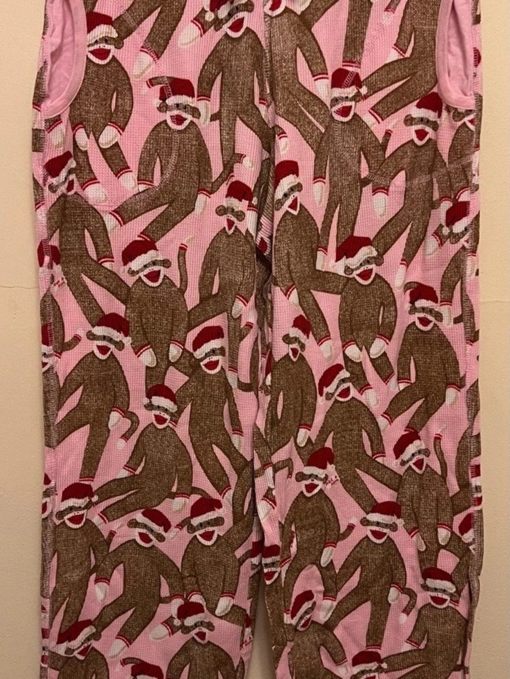 Nick & Nora Sock Monkey Christmas Pajama Pants Small